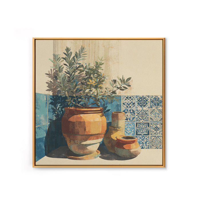 Terra Cotta Pot Canvas Print, Italian Villa Art, Living Room Art, Living Room Decor, Villa, Neutral Decor, Modern Decor, IVA-1x1-94