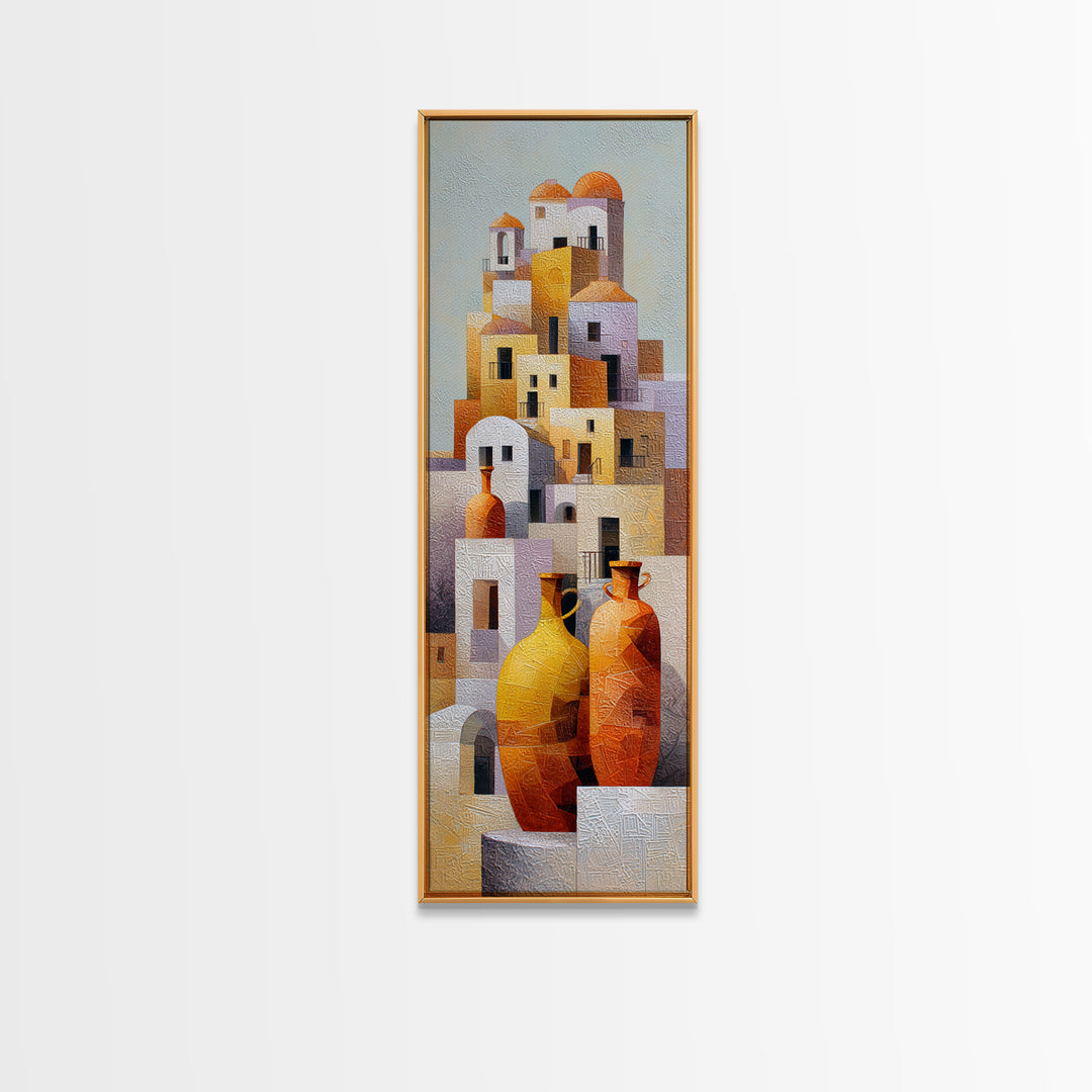 Terracotta Rooftops Against Pale Sky Canvas Print, Italian Villa Art, Wall Decor, Living Room Decor, Fine Art, Villa, IVA-1x3-40