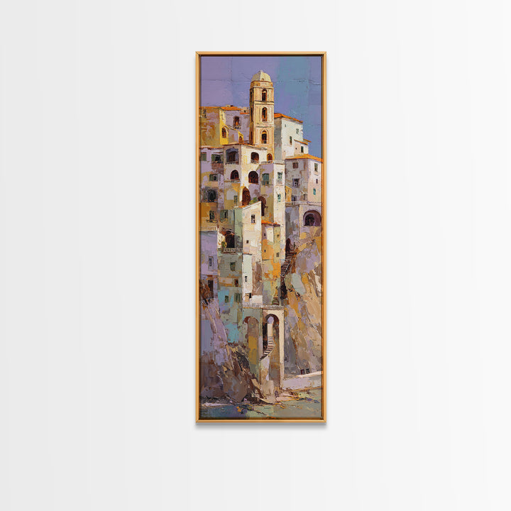 Amalfi Coast Cliffs Canvas Print, Italian Villa Art, Coastal Wall Art, Living Room Decor, Fine Art, Villa, Rustic Home Decor, IVA-1x3-49