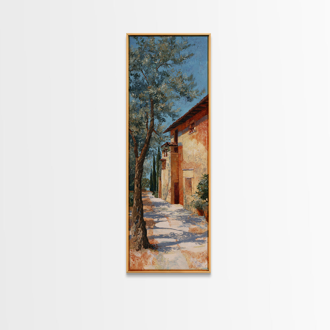 Olive Grove Path Canvas Print, Italian Villa Art, Living Room Decor, Oil Painting, Villa, Living Room Wall Art, IVA-1x3-63