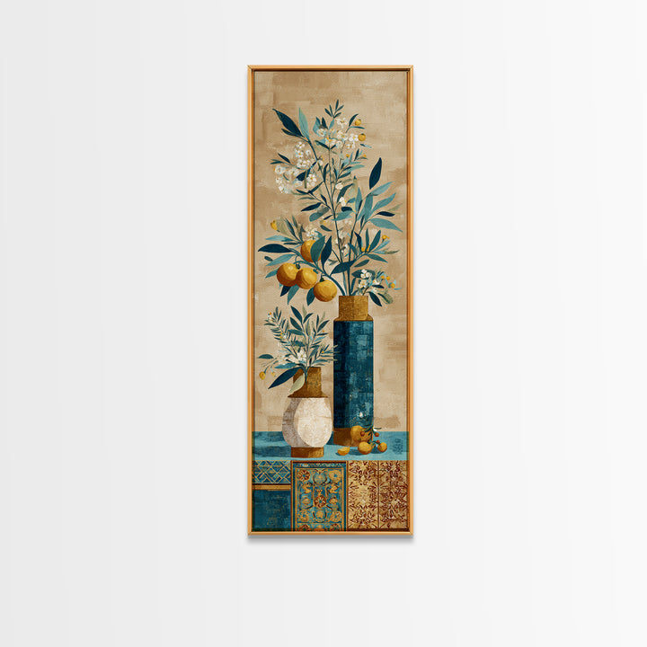 Pasta Herbs and Tomatoes Still Life Canvas Print, Italian Villa Art, Neutral Wall Art, Living Room Decor, Fine Art, Villa, IVA-1x3-7