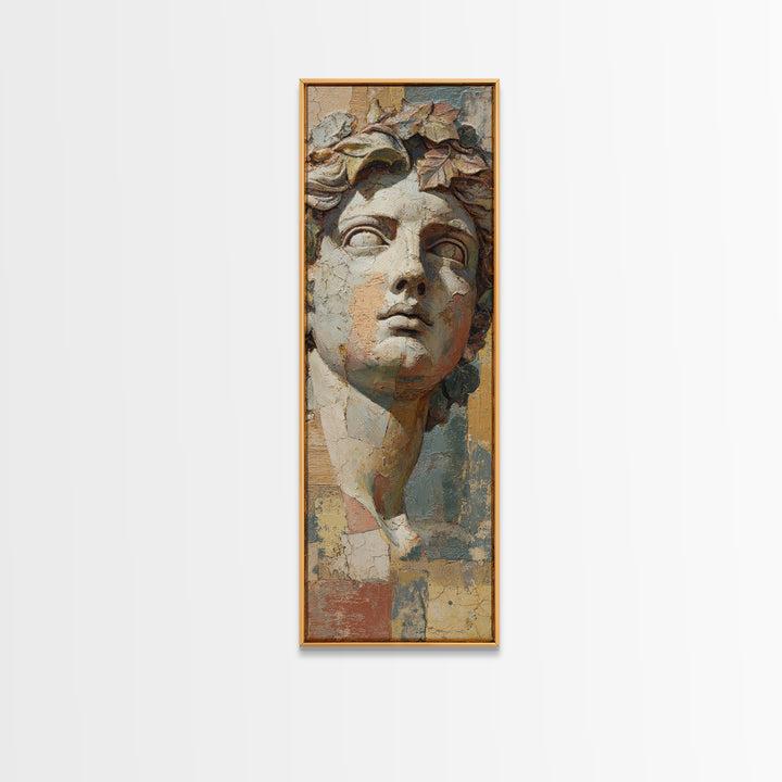 Classic Roman Statue Bust Canvas Print, Italian Villa Art, Art Print, Living Room Decor, Fine Art, Villa, Printable Art, IVA-1x3-72