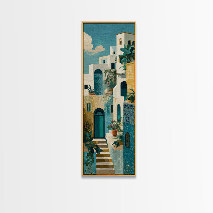 Amalfi Coast Cliffs Canvas Print, Italian Villa Art, Fine Art Print, Living Room Decor, Fine Art, Villa, Original Painting, IVA-1x3-73