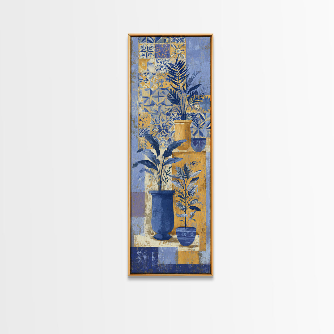 Italian Tile Pattern Canvas Print, Italian Villa Art, Rustic Home Decor, Living Room Decor, Fine Art, Villa, Boho Decor, IVA-1x3-77