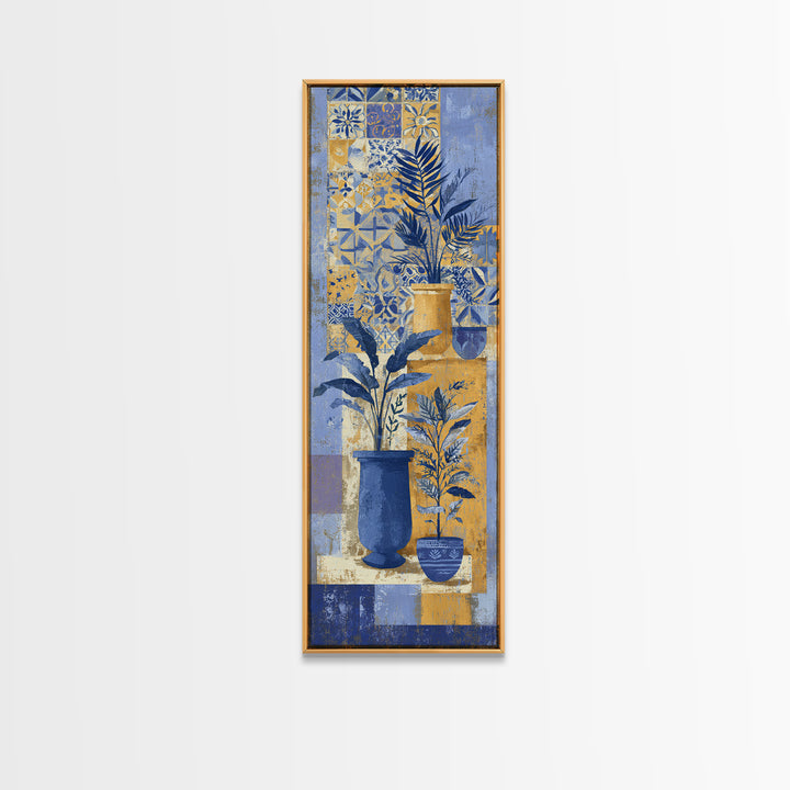 Italian Tile Pattern Canvas Print, Italian Villa Art, Rustic Home Decor, Living Room Decor, Fine Art, Villa, Boho Decor, IVA-1x3-77