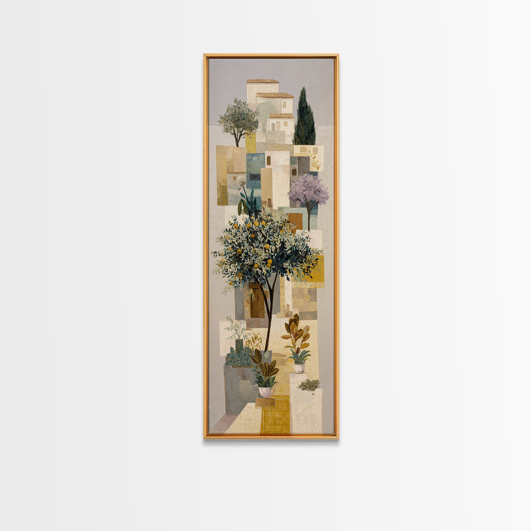 Olive Grove Path Framed Canvas Print, Italian Villa Art, Oil Painting, Living Room Decor, Fine Art, Villa, Farmhouse Wall Art, IVA-1x3-87