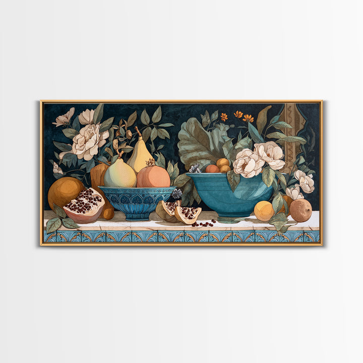 Marble Fruit Still Life Framed Canvas Print, Italian Villa Art, Gallery Wall Set, Living Room Decor, Fine Art, Villa, IVA-2x1-19