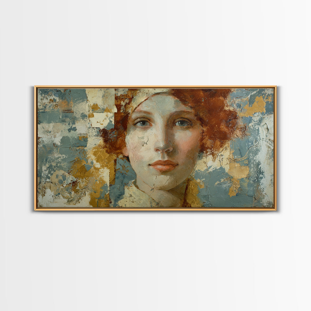Renaissance Inspired Portrait with Modern Softness Canvas Print, Italian Villa Art, Gallery Decor, Living Room Decor, Villa, IVA-2x1-62