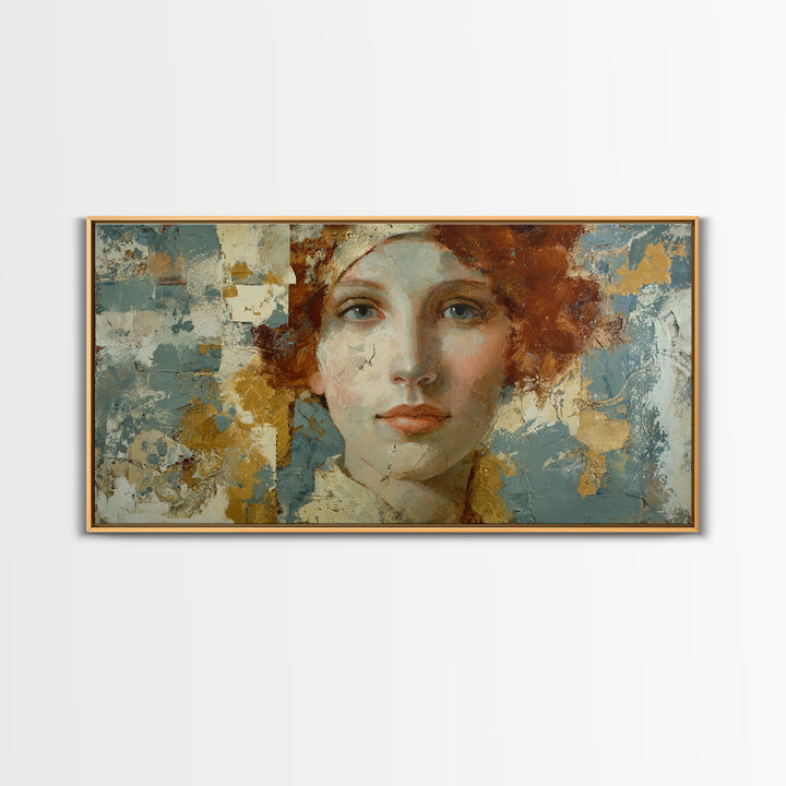 Renaissance Inspired Portrait with Modern Softness Canvas Print, Italian Villa Art, Gallery Decor, Living Room Decor, Villa, IVA-2x1-62