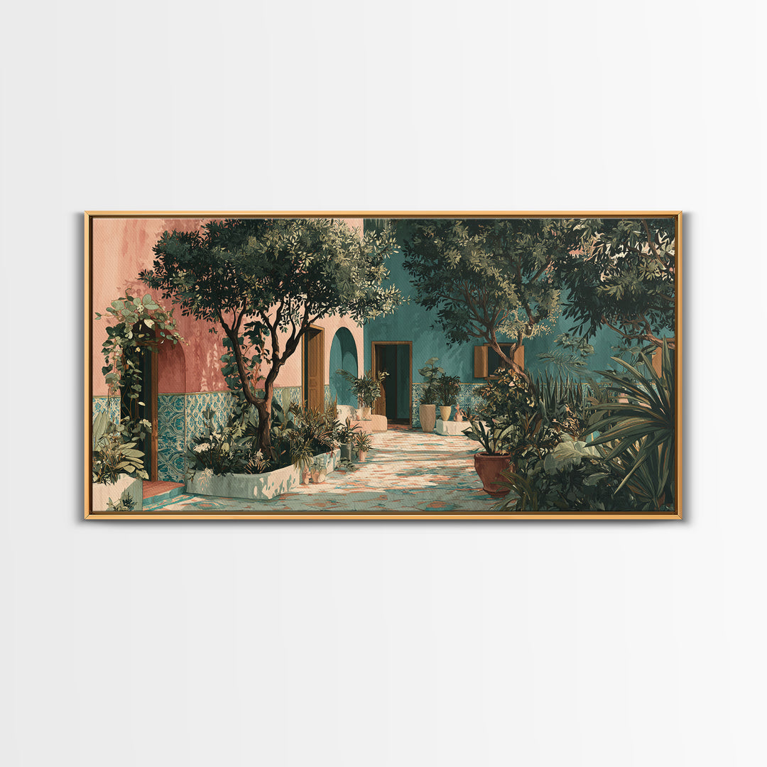 Olive Grove Path Framed Canvas Print, Italian Villa Art, Travel Poster, Living Room Decor, Fine Art, Villa, Fine Art Print, IVA-2x1-95