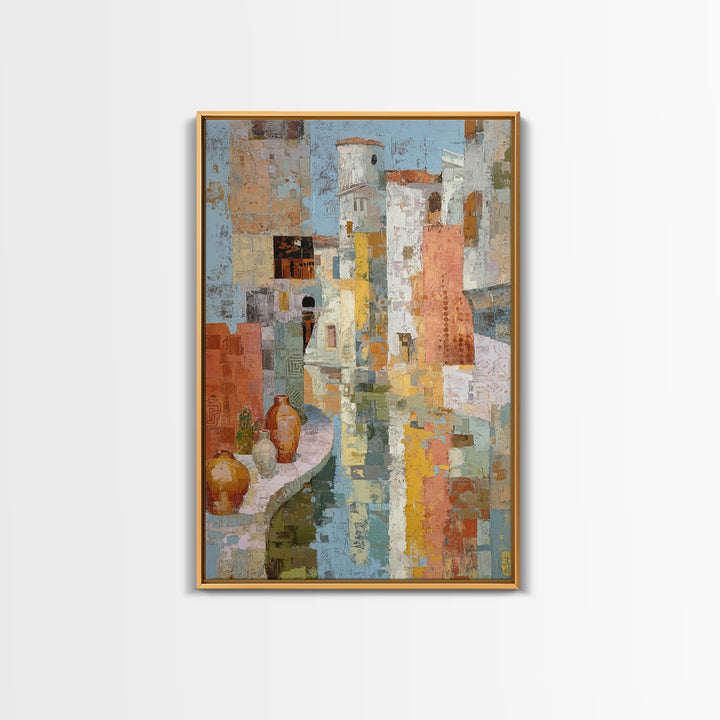Venetian Canal Reflection Without City Crowd Canvas Print, Italian Villa Art, Digital Download Art, Living Room Decor, Villa, IVA-2x3-100