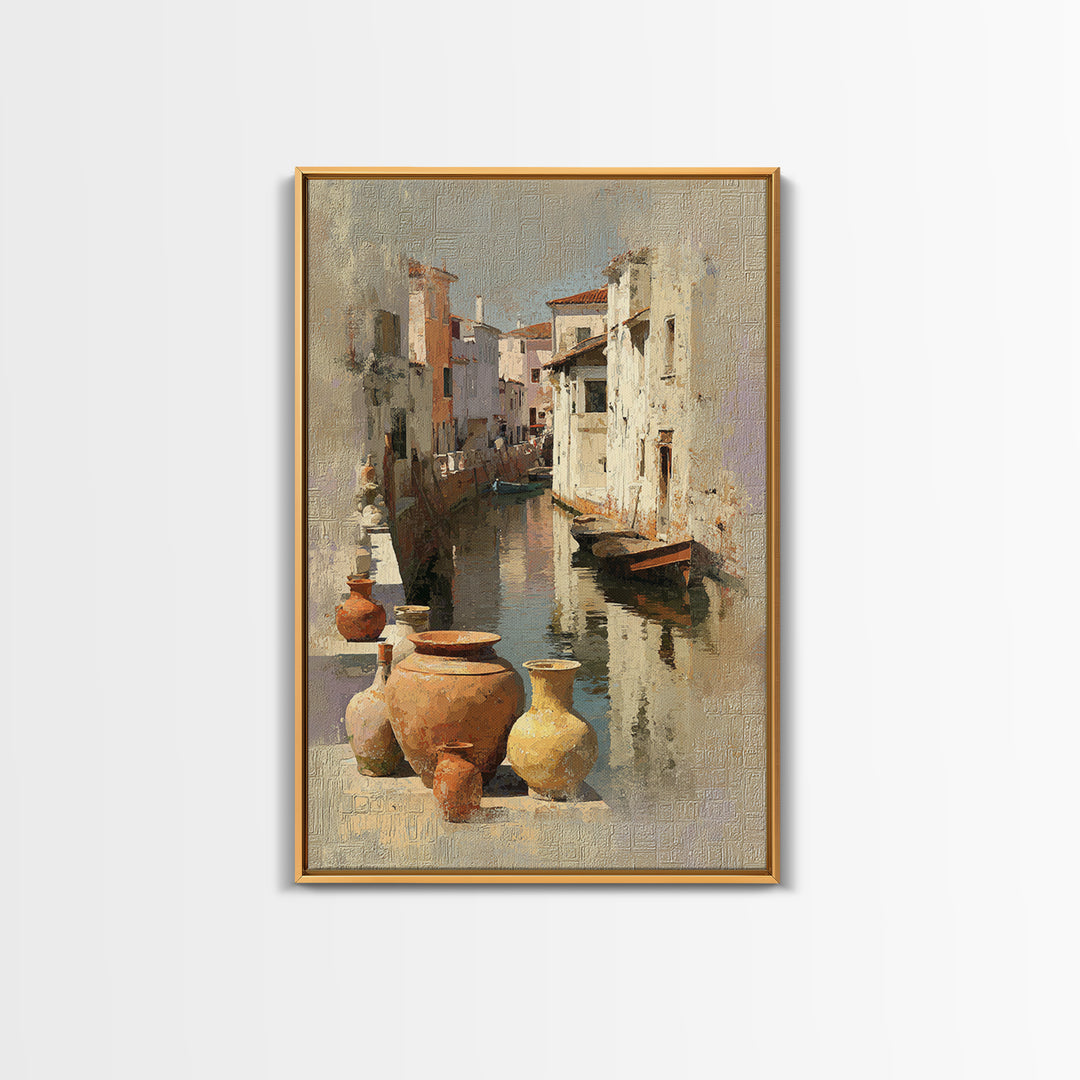 Venetian Canal Reflection Without City Crowd Canvas Print, Italian Villa Art, Digital Download Art, Living Room Decor, Villa, IVA-2x3-52