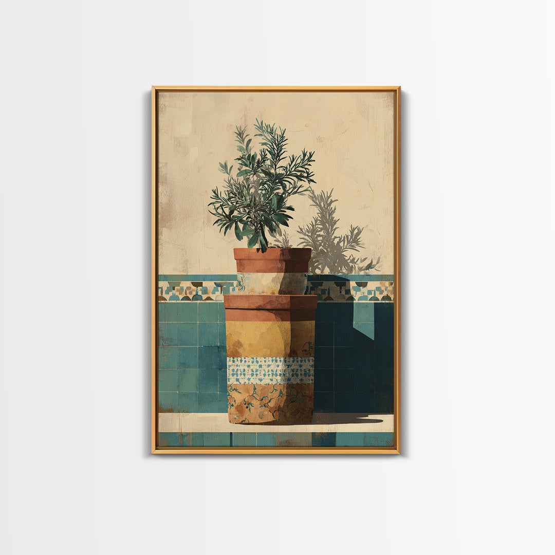 Terra Cotta Pot Canvas Print, Italian Villa Art, Wall Decor, Living Room Decor, Fine Art, Villa, Contemporary Art, IVA-2x3-54