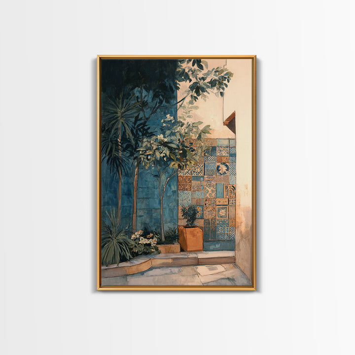 Olive Grove Path Framed Canvas Print, Italian Villa Art, Boho Decor, Living Room Decor, Abstract Art, Villa, Digital Wall Art, IVA-2x3-83