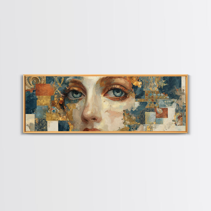 Renaissance Inspired Portrait with Modern Softness Canvas Print, Italian Villa Art, Boho Decor, Living Room Decor, Villa, IVA-3x1-10