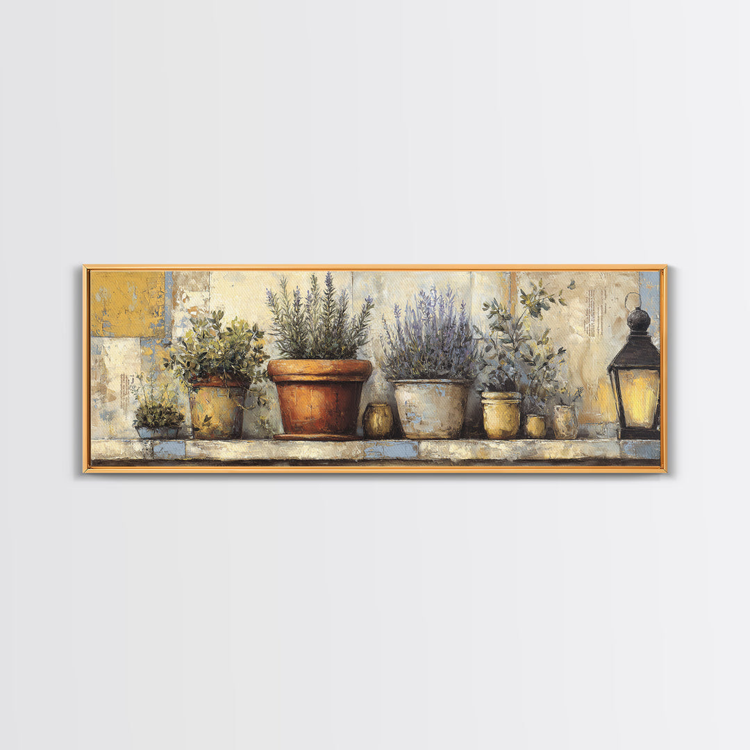 Terra Cotta Pot Canvas Print, Italian Villa Art, Living Room Art, Living Room Decor, Villa, Neutral Decor, Modern Decor, IVA-3x1-14
