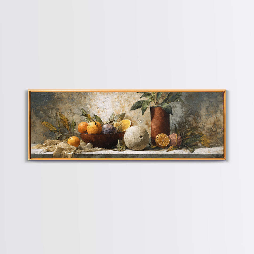 Marble Fruit Still Life Framed Canvas Print, Italian Villa Art, Gallery Wall Set, Living Room Decor, Fine Art, Villa, IVA-3x1-15