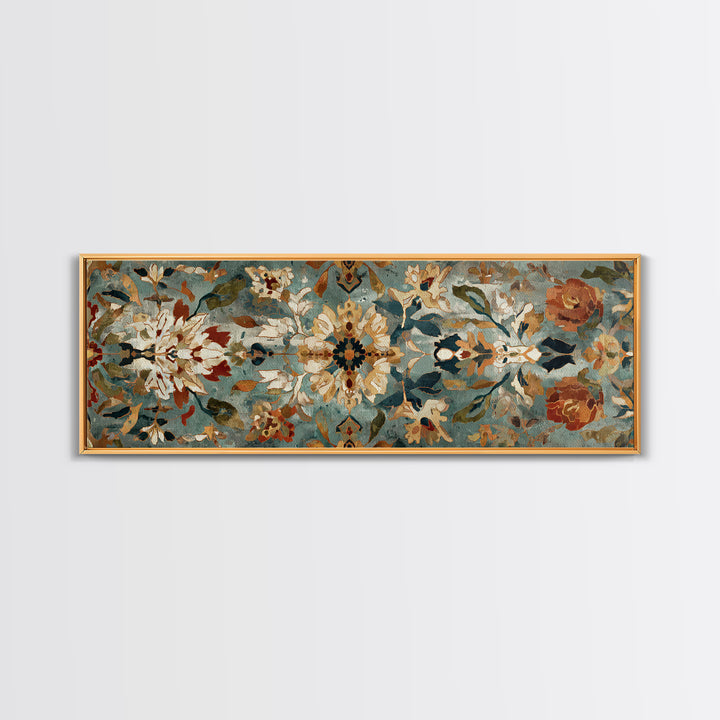 Florentine Floral Ornament Pattern Canvas Print, Italian Villa Art, Coastal Wall Art, Living Room Decor, Oil Painting, Villa, IVA-3x1-98
