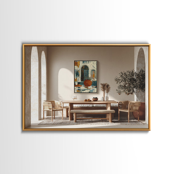 White Wine and Olives Still Life Framed Canvas Print, Italian Villa Art, Room Decor, Living Room Decor, Fine Art, Villa, IVA-3x2-20