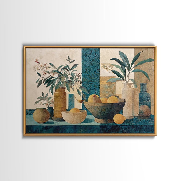Marble Fruit Still Life Canvas Print, Italian Villa Art, Original Painting, Living Room Decor, Villa, Landscape Painting, IVA-3x2-51