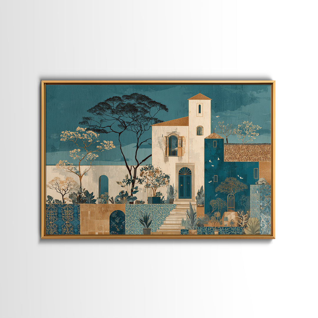 Cypress Silhouette at Sunset Canvas Print, Italian Villa Art, Living Room Decor, Villa, Living Room Art, Gallery Wall Set, IVA-3x2-73