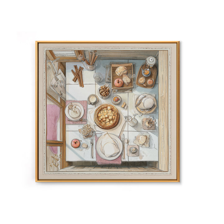 Apple Pie Cooling Framed Canvas Print, Kitchen Art, Gallery Decor, Kitchen Decor, Fine Art, Kitchen, Contemporary Art, KIT-1x1-32