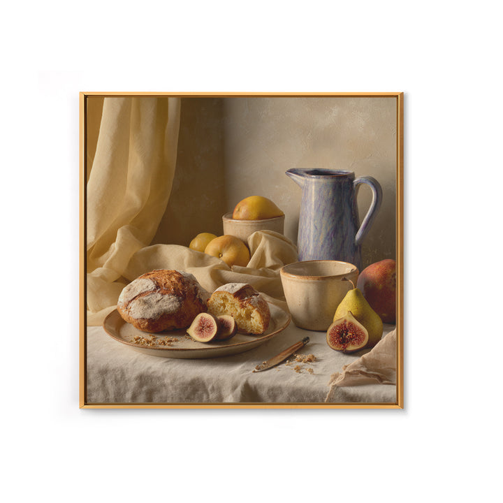 Figs Pomegranates and Linen Composition Framed Canvas Print, Kitchen Art, Poster Art, Kitchen Decor, Fine Art, Kitchen, KIT-1x1-46