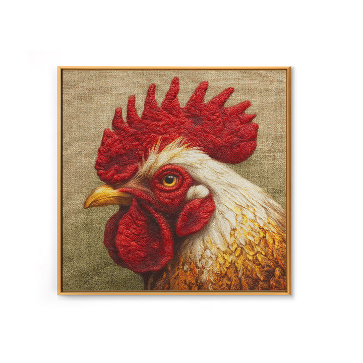Rooster Portrait for Country Kitchen Charm Framed Canvas Print, Kitchen Art, Kitchen Wall Decor, Kitchen Decor, Kitchen, KIT-1x1-64