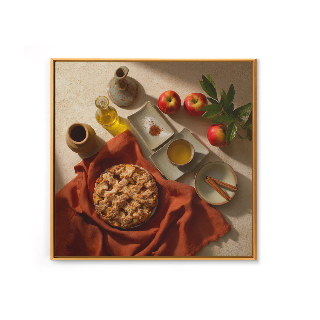 Apple Pie Cooling Framed Canvas Print, Kitchen Art, Digital Art, Kitchen Decor, Fine Art, Kitchen, Minimalist Wall Art, KIT-1x1-8