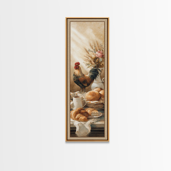 Rooster Portrait for Country Kitchen Charm Framed Canvas Print, Kitchen Art, Kitchen Wall Art, Kitchen Decor, Fine Art, Kitchen, KIT-1x3-76
