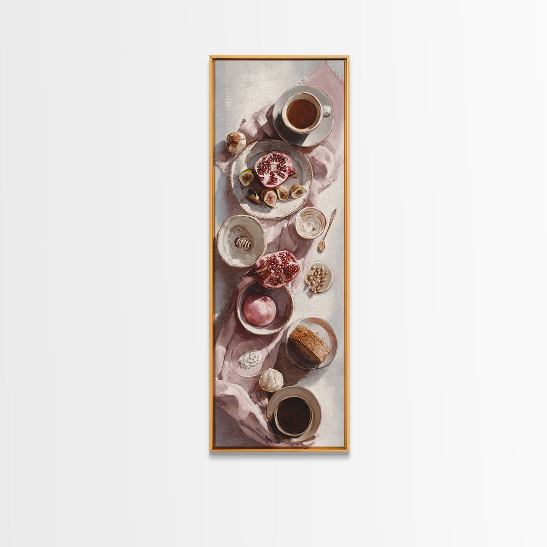 Figs Pomegranates and Linen Composition Canvas Print, Kitchen Art, Gallery Decor, Kitchen Decor, Fine Art, Kitchen, KIT-1x3-82
