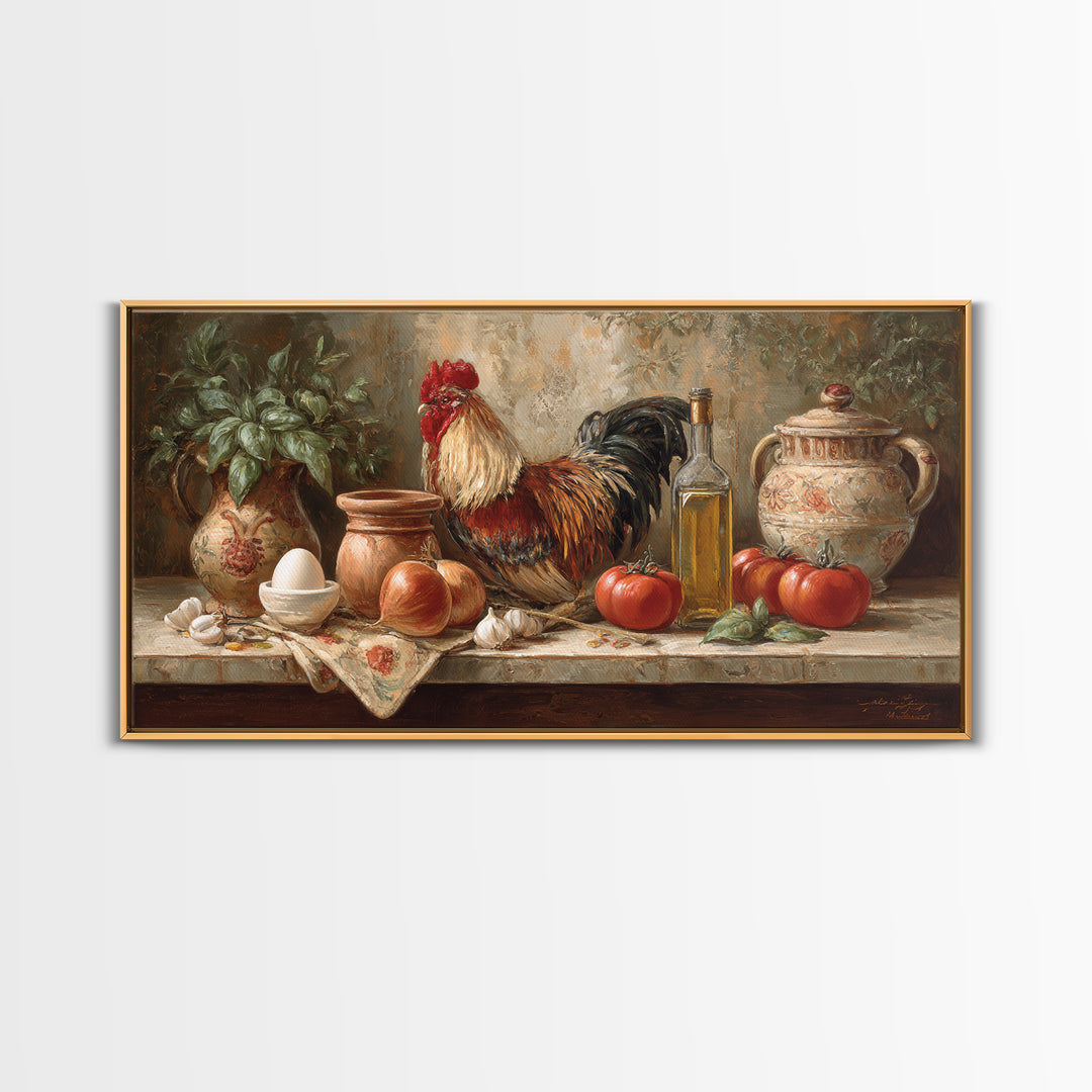 Rooster Portrait for Country Kitchen Charm Canvas Print, Kitchen Art, Wall Art, Kitchen Decor, Kitchen, Kitchen Wall Art, KIT-2x1-36