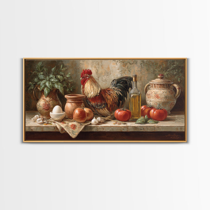 Rooster Portrait for Country Kitchen Charm Canvas Print, Kitchen Art, Wall Art, Kitchen Decor, Kitchen, Kitchen Wall Art, KIT-2x1-36