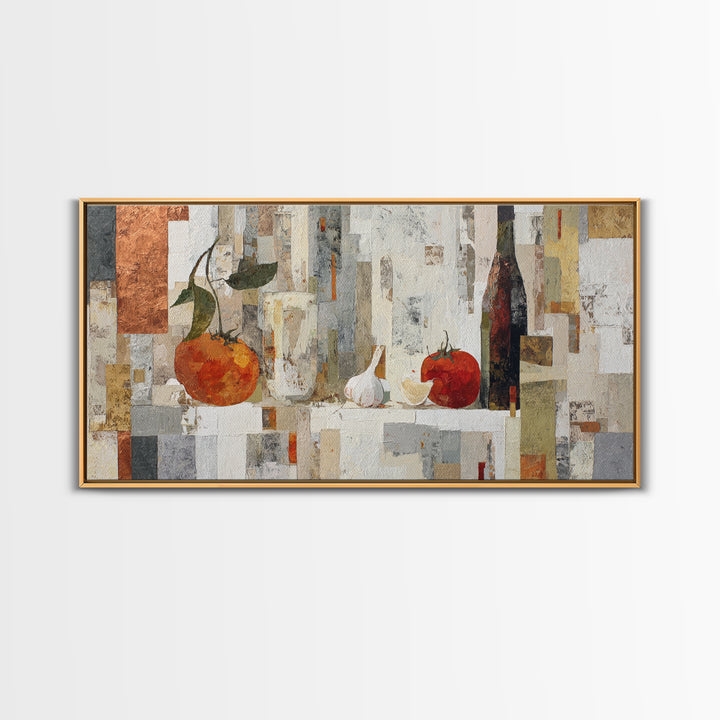 Fresh Bread with Butter and Honey Framed Canvas Print, Kitchen Art, Home Decor, Kitchen Decor, Fine Art, Kitchen, Digital Print, KIT-2x1-86