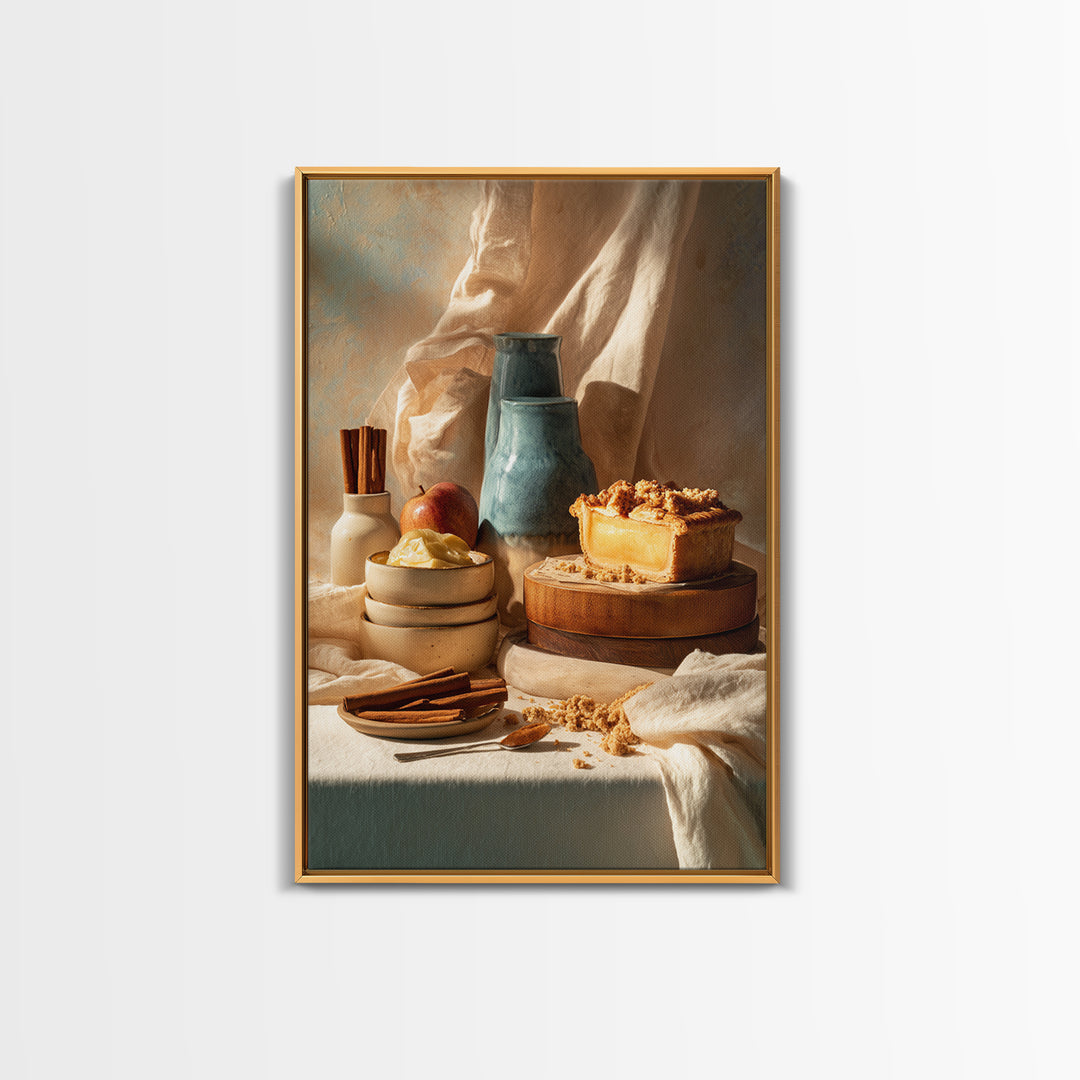 Apple Pie Cooling Framed Canvas Print, Kitchen Art, Art Prints, Kitchen Decor, Kitchen, Modern Art, Minimalist Wall Art, KIT-2x3-88