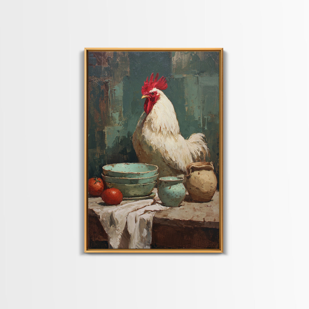 Rooster Portrait for Country Kitchen Charm Canvas Print, Kitchen Art, Printable Wall Art, Kitchen Decor, Fine Art, Kitchen, KIT-2x3-96