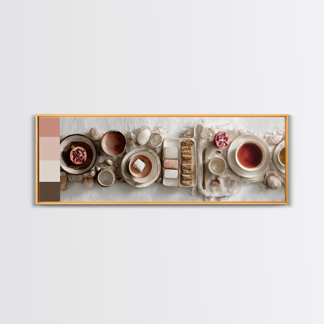 Figs Pomegranates and Linen Composition Canvas Print, Kitchen Art, Digital Art, Kitchen Decor, Kitchen, Minimalist Wall Art, KIT-3x1-38