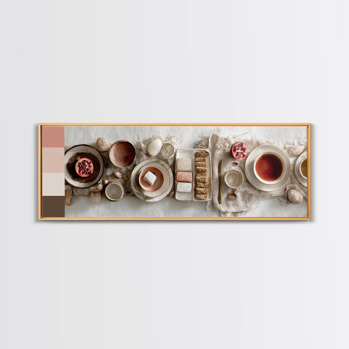 Figs Pomegranates and Linen Composition Canvas Print, Kitchen Art, Digital Art, Kitchen Decor, Kitchen, Minimalist Wall Art, KIT-3x1-38