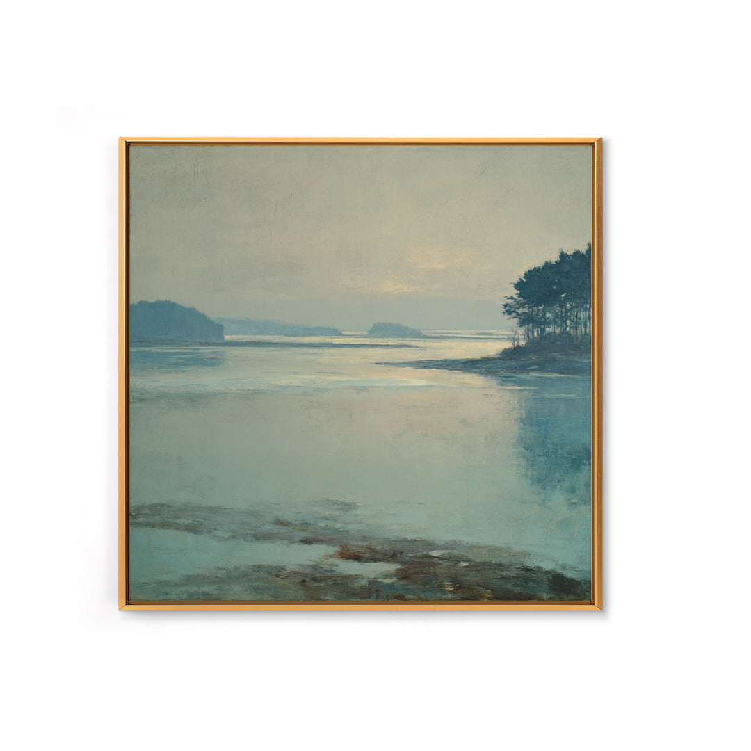 Fjord Landscape with Icy Blue Water Canvas Print, Landscape Art, Digital Print, Living Room Decor, Fine Art, Horizon, LAN-1x1-15