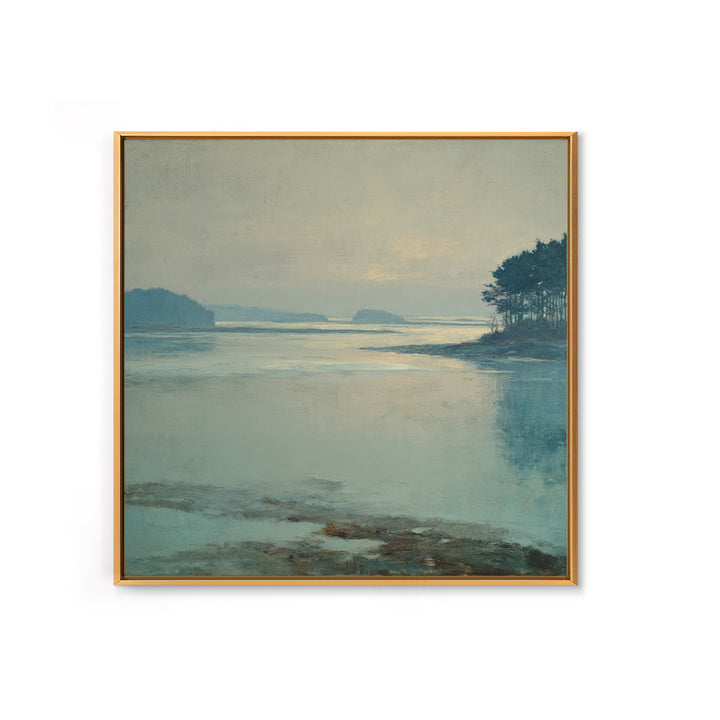 Fjord Landscape with Icy Blue Water Canvas Print, Landscape Art, Digital Print, Living Room Decor, Fine Art, Horizon, LAN-1x1-15