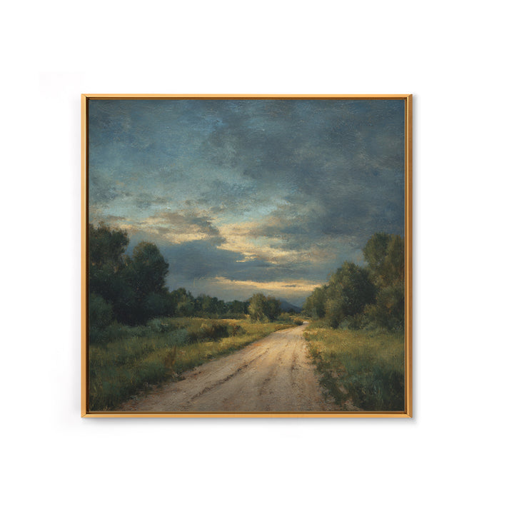 Old Country Road Canvas Print, Landscape Art, Art Prints, Living Room Decor, Horizon, Abstract Wall Art, Boho Wall Art, LAN-1x1-20