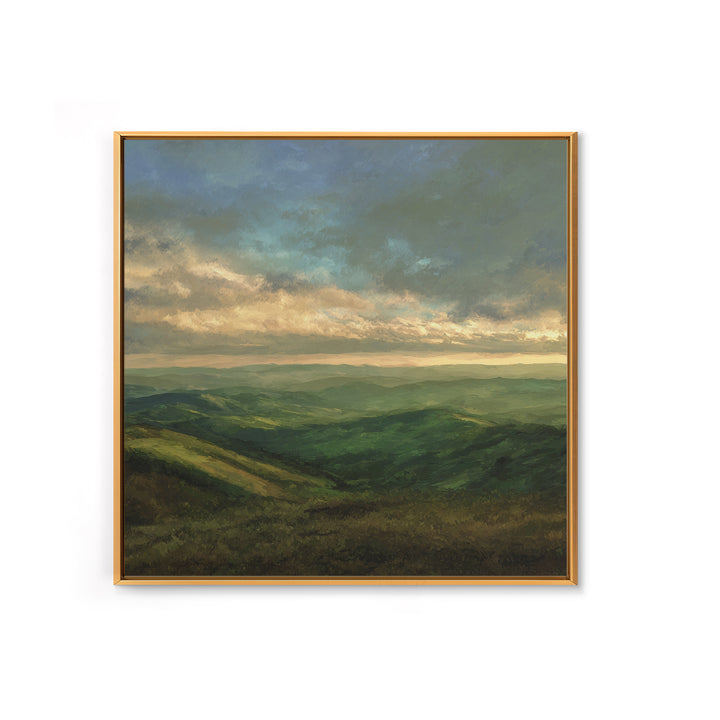 Rolling Green Hills Canvas Print, Landscape Art, Floral Wall Art, Living Room Decor, Fine Art, Horizon, Minimalist Decor, LAN-1x1-30