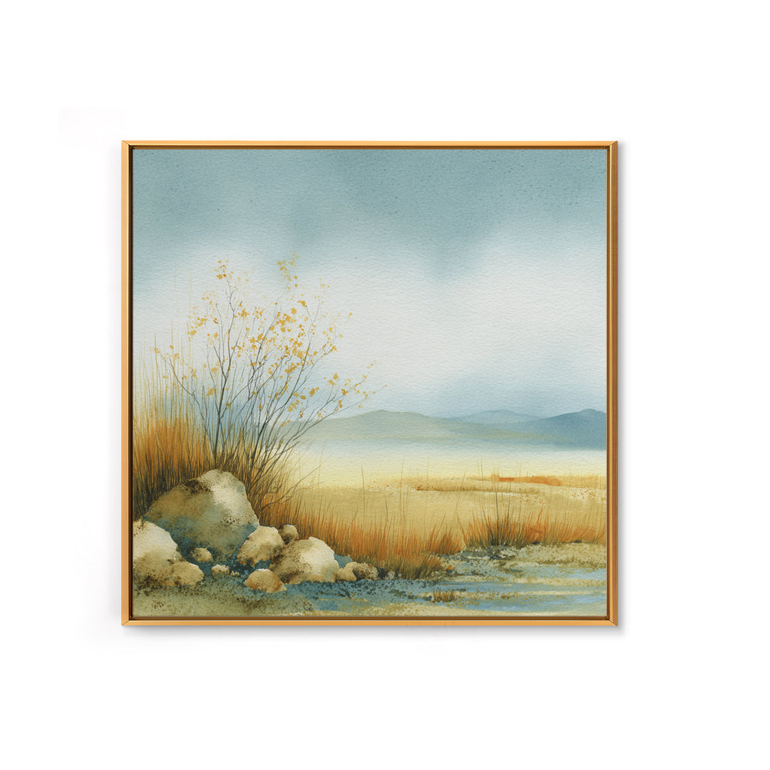 Desert Dunes under Pale Moon Canvas Print, Landscape Art, Boho Wall Art, Living Room Decor, Fine Art, Horizon, Neutral Decor, LAN-1x1-35