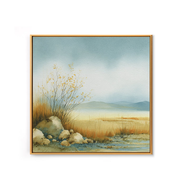 Desert Dunes under Pale Moon Canvas Print, Landscape Art, Boho Wall Art, Living Room Decor, Fine Art, Horizon, Neutral Decor, LAN-1x1-35