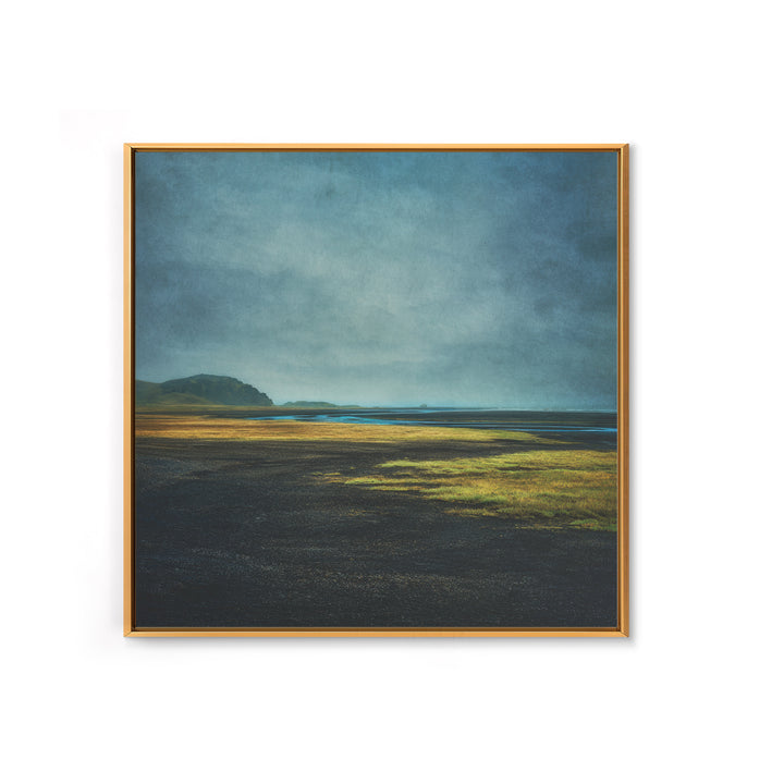 Volcanic Black Beach Framed Canvas Print, Landscape Art, Gallery Decor, Living Room Decor, Fine Art, Horizon, Wall Art, LAN-1x1-38