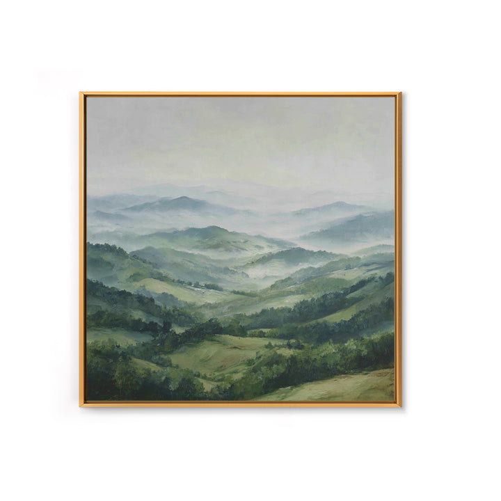 Rolling Green Hills Framed Canvas Print, Landscape Art, Wall Art Print, Living Room Decor, Fine Art, Horizon, Boho Decor, LAN-1x1-6