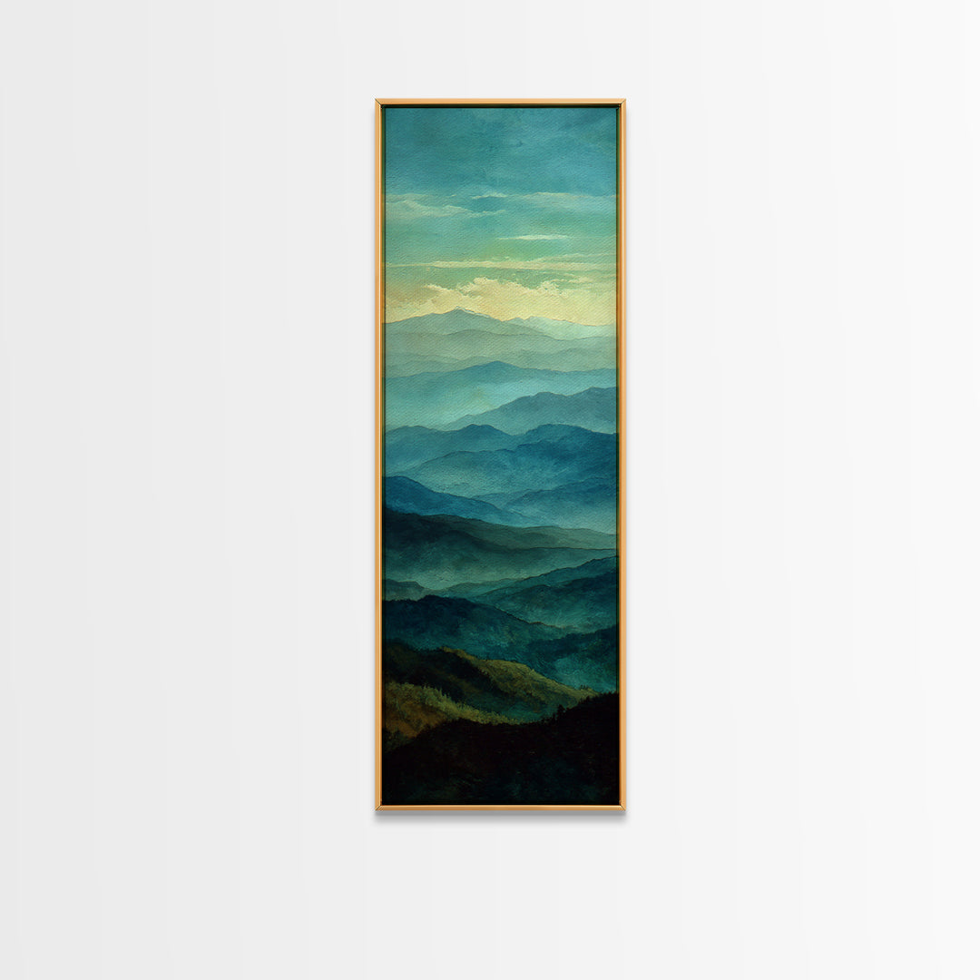 Rolling Green Hills Canvas Print, Landscape Art, Neutral Decor, Living Room Decor, Oil Painting, Horizon, Home Decor, LAN-1x3-18