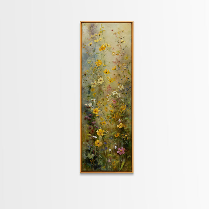Misty Mountain Valley at Sunrise Canvas Print, Landscape Art, Minimalist Decor, Living Room Decor, Oil Painting, Horizon, LAN-1x3-37