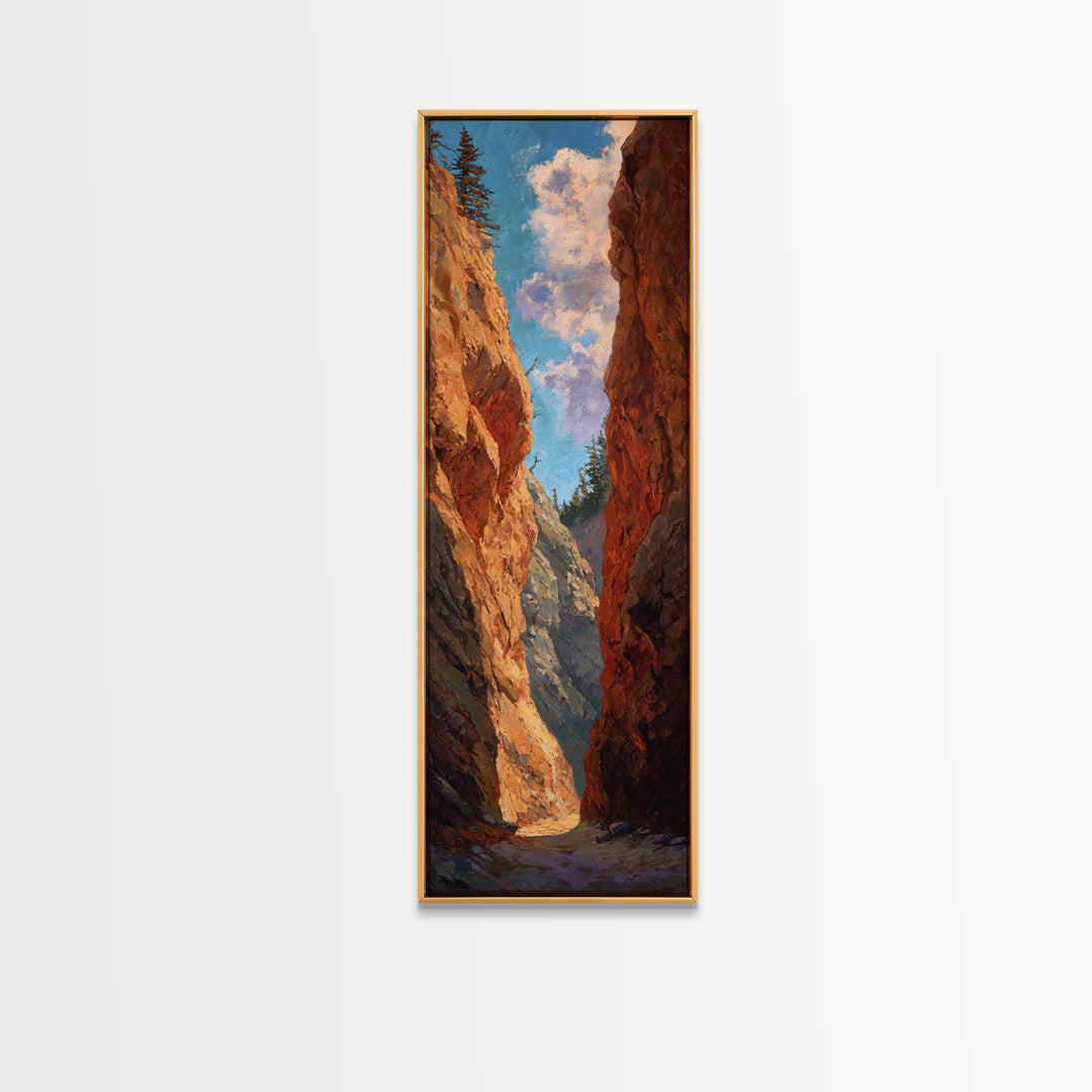 Red Canyon Walls Canvas Print, Landscape Art, Art Prints, Living Room Decor, Horizon, Abstract Wall Art, Boho Wall Art, LAN-1x3-65
