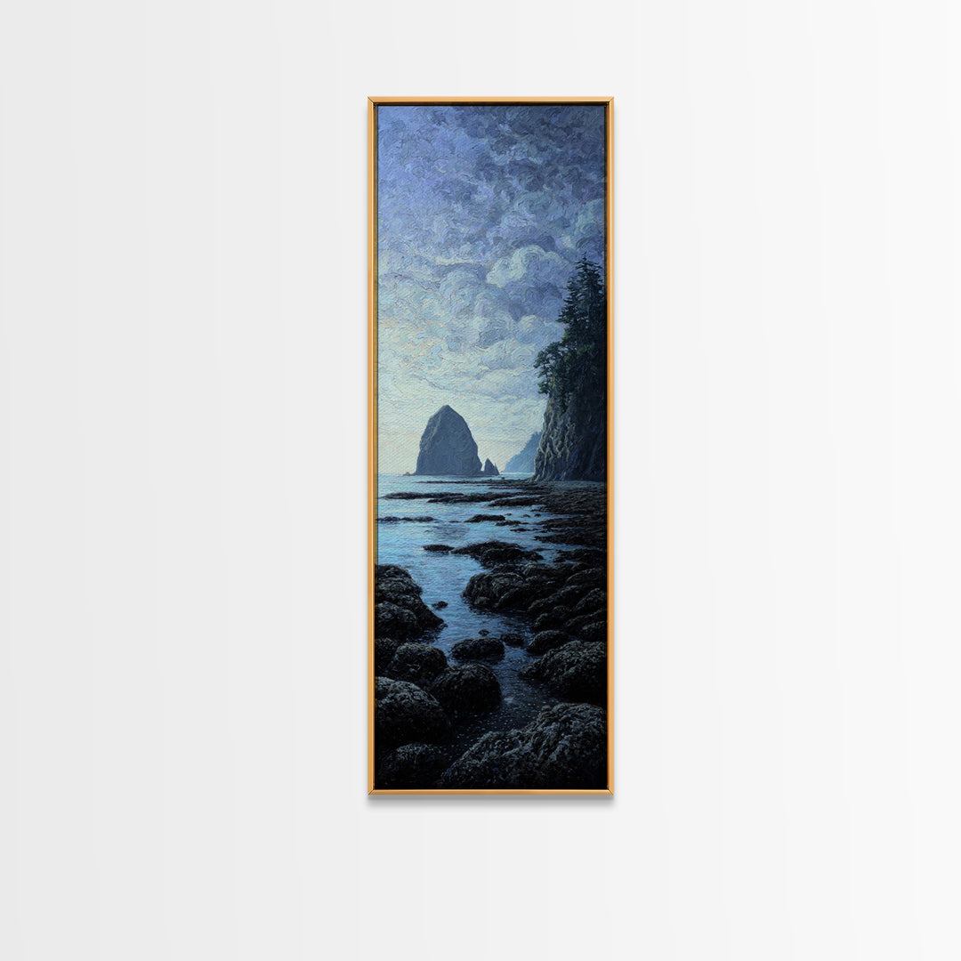 Volcanic Black Beach Framed Canvas Print, Landscape Art, Fine Art Print, Living Room Decor, Fine Art, Horizon, Digital Prints, LAN-1x3-74